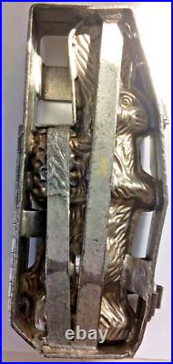 Large Vntg Antique Commercial Hinged Cage Mold Standing Chocolate Easter Bunny
