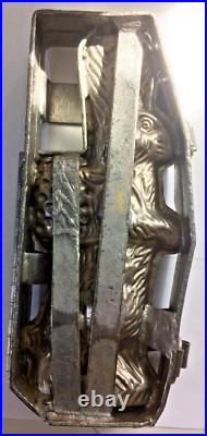 Large Vntg Antique Commercial Hinged Cage Mold Standing Chocolate Easter Bunny