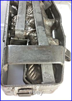 Large Vntg Antique Commercial Hinged Cage Mold Standing Chocolate Easter Bunny