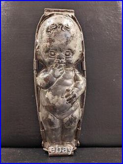 Large antique Kewpie doll shape metal mold Made in Germany 11.5 inches