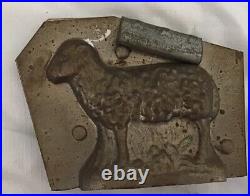 Late 19th Century Antique French Metal Figurative Lamb Chocolate Mold