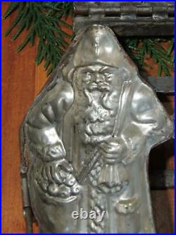 Lg 9 Tall Antique SANTA Chocolate Mold German Old World Father Christmas Hinged