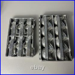 Lot 2 Antique Chicken Rabbit Easter Bunny Hinged Steel Tin Chocolate Candy Mold