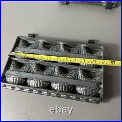 Lot 2 Antique Chicken Rabbit Easter Bunny Hinged Steel Tin Chocolate Candy Mold