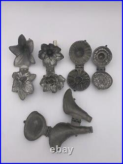 Lot 5 Pewter Flower Ice Cream Chocolate Molds Calla Daffodil Daisy Orchid Rose