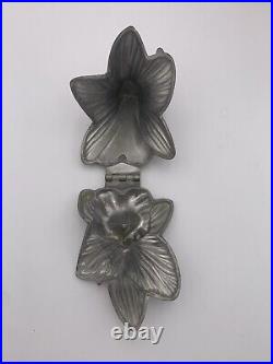 Lot 5 Pewter Flower Ice Cream Chocolate Molds Calla Daffodil Daisy Orchid Rose