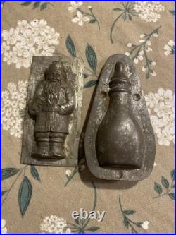 Lot of 2 antique metal chocolate Molds