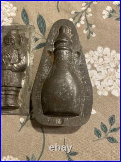 Lot of 2 antique metal chocolate Molds