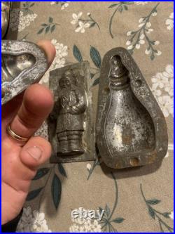 Lot of 2 antique metal chocolate Molds