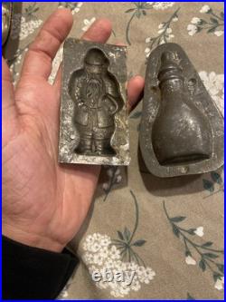 Lot of 2 antique metal chocolate Molds