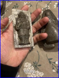 Lot of 2 antique metal chocolate Molds