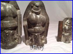 Lot of(3) Santa Claus Chocolate Candy Mold Antique Old German Victorian Era vtg