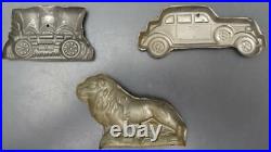 Lot of 8 Vintage Metal Tin/Aluminum Candy Chocolate Molds Holiday Decorative