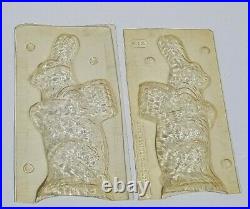 METAL HINGED CHOCOLATE MOLD Plastic vintage Antique 9 RABBIT EASTER BUNNY lot C