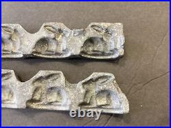 MILLS 77 Cast Iron 4 Rabbits Easter Bunny Chocolate Hard Clear Candy Mold Mould
