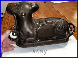 NICE! Vintage Cast Iron Lamb Sheep Cake Chocolate Mold Antique Bakery