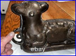 NICE! Vintage Cast Iron Lamb Sheep Cake Chocolate Mold Antique Bakery