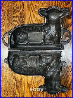 NICE! Vintage Cast Iron Lamb Sheep Cake Chocolate Mold Antique Bakery