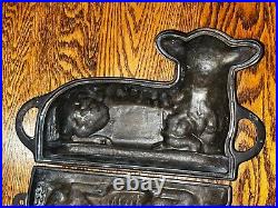 NICE! Vintage Cast Iron Lamb Sheep Cake Chocolate Mold Antique Bakery