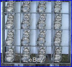 Nice Old'Happy Easter' Bunny Industrial Chocolate Candy Mold metal 16 rabbits