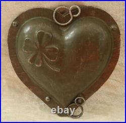 Old Antique Vintage Chocolate Candy Sugar Ice Mold Heart With Four Clover