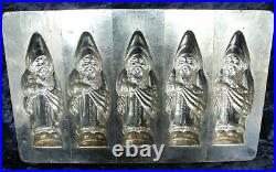 Old Antique Vintage Chocolate Mold Plate 5x Santa-clause / Father Christmas