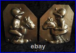 Old Antique Vintage Metal Iron Chocolate Mold Shape Child On Stick Horse