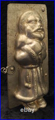 Old Vintage Metal Iron Chocolate Candy Mold Shape Christmas Man / Belsnickel