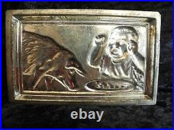 Old antique vintage chocolate candy mold shape baby and pig