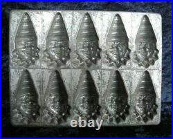 Old antique vintage chocolate mold scape figure plate with 10 clown faces