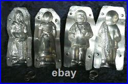 Old antique vintage chocolate sugar ice molds fisherman and fisherwoman le-tang