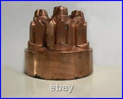 Orig 18th 19thc French country kitchen copper jelly baking mold Measures 6 in