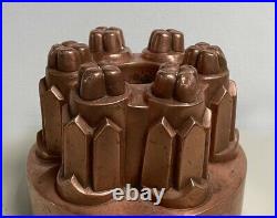 Orig 18th 19thc French country kitchen copper jelly baking mold Measures 6 in