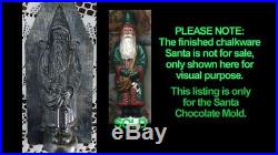 Original Antique Metal Chocolate Mold Santa with Bag of Apples and Horse/Pony