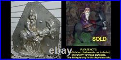 Original Antique Metal Chocolate Mold Santa with bags and riding donkey