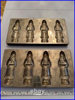 Pair Antique Santa Chocolate Molds
