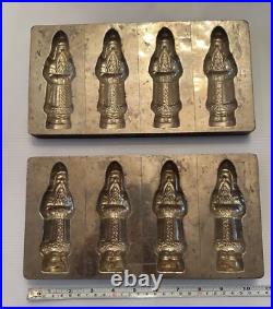 Pair Antique Santa Chocolate Molds