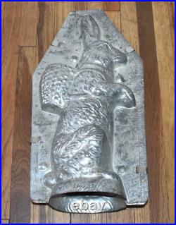 RARE ANTIQUE 18 BUNNY RABBIT w BASKET #19 LARGE 8000 CHOCOLATE MOLD