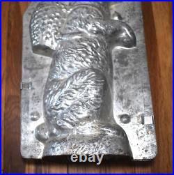 RARE ANTIQUE 18 BUNNY RABBIT w BASKET #19 LARGE 8000 CHOCOLATE MOLD