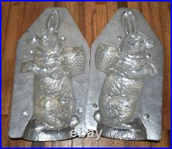 RARE ANTIQUE 18 BUNNY RABBIT w BASKET #19 LARGE 8000 CHOCOLATE MOLD