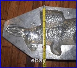 RARE ANTIQUE 18 BUNNY RABBIT w BASKET #19 LARGE 8000 CHOCOLATE MOLD
