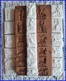 RARE ANTIQUE GERMAN Wooden Springerle Butter Cookie Mold 18 PRINT FOLK ART PRESS