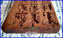 RARE ANTIQUE GERMAN Wooden Springerle Butter Cookie Mold 18 PRINT FOLK ART PRESS