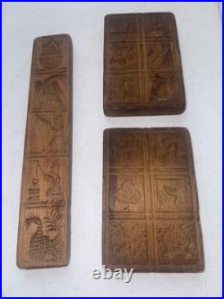 RARE ANTIQUE GERMAN Wooden Springerle Butter Cookie Mold PRINT FOLK ART