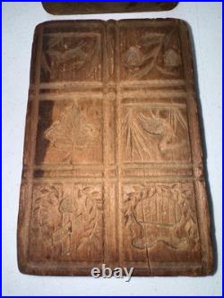 RARE ANTIQUE GERMAN Wooden Springerle Butter Cookie Mold PRINT FOLK ART