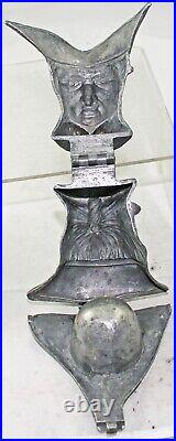 RARE ANTIQUE PEWTER ICE CREAM or CHOCOLATE MOLD Father Knickerbocker