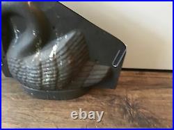 RARE ANTIQUE Tin Metal Swan Cake Butter Chocolate Candy Mold Promitive Baking
