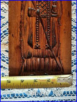 RARE ANTIQUE WOODEN Springerle Cookie Press Mold ST. NICHOLAS With CROSIER MOLD