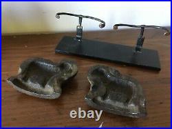 RARE! Antique 18th C Iron Crystal Candy Chocolate Mold Customized Stand Sheep