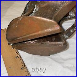 RARE Antique 2pc COPPER Chocolate Candy Ice Cream Mold ROOSTER HINGED 8.5x6x3